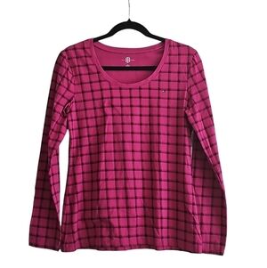 Tommy Hilfiger Women's Pink Cotton Long Sleeve Top